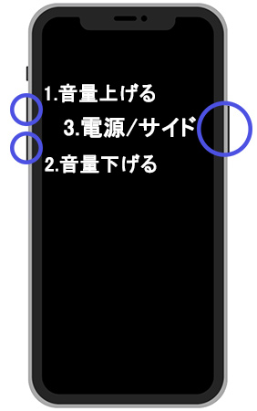 iphonex以降の機種を強制再起動する方法