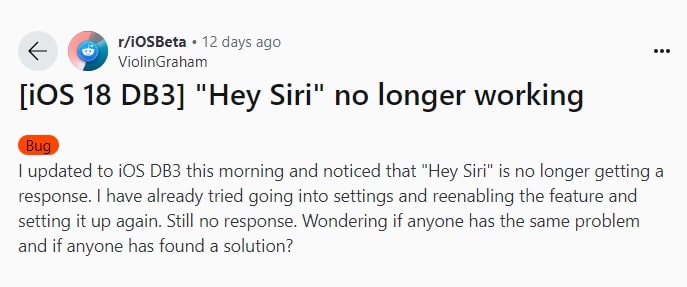 ios 18 siri aiが動作しない reddit